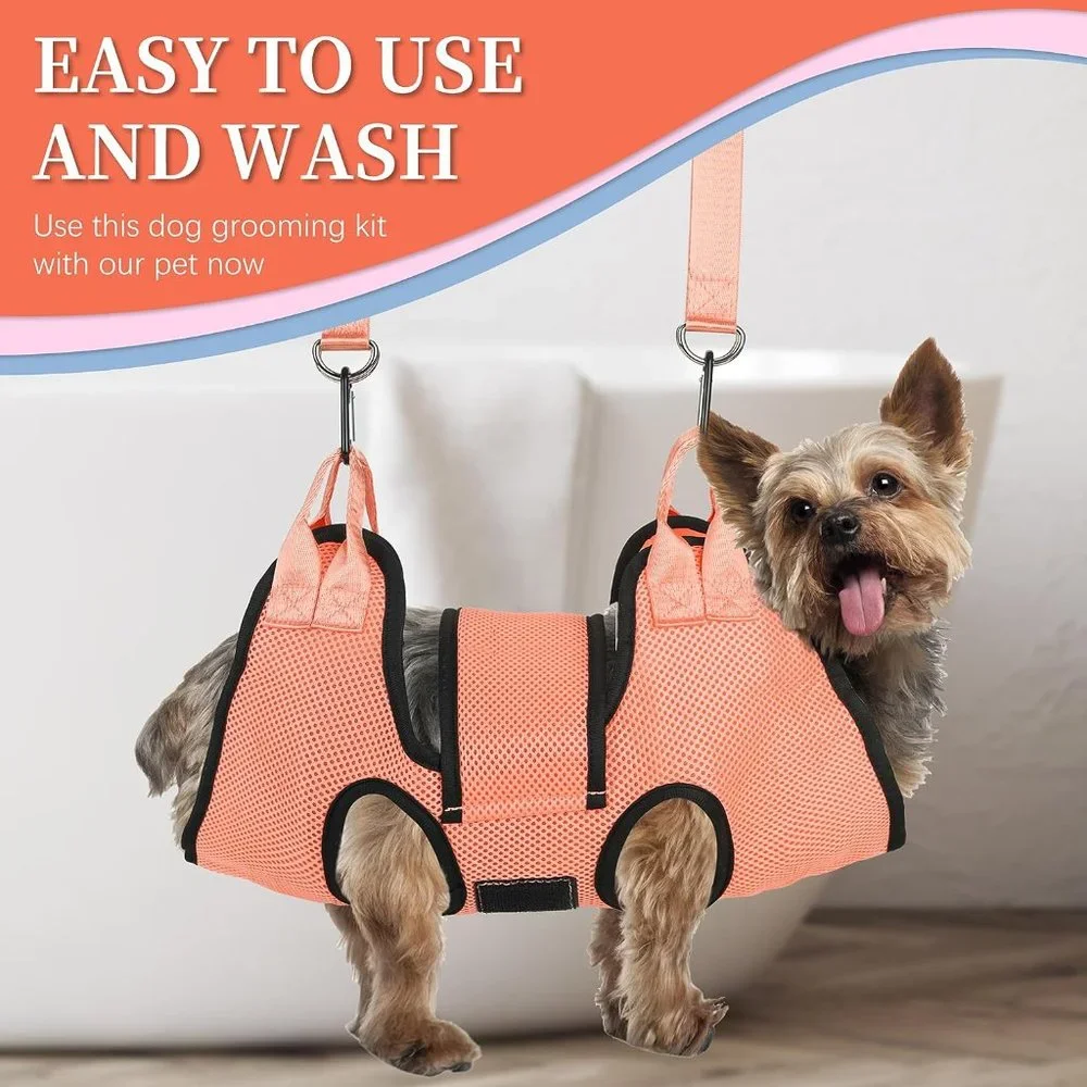 Dog/Cat Grooming Hammock, Pet Grooming Hammock with Security Strap